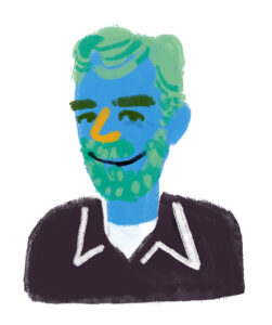 a hand-drawn cartoon of jay siebold